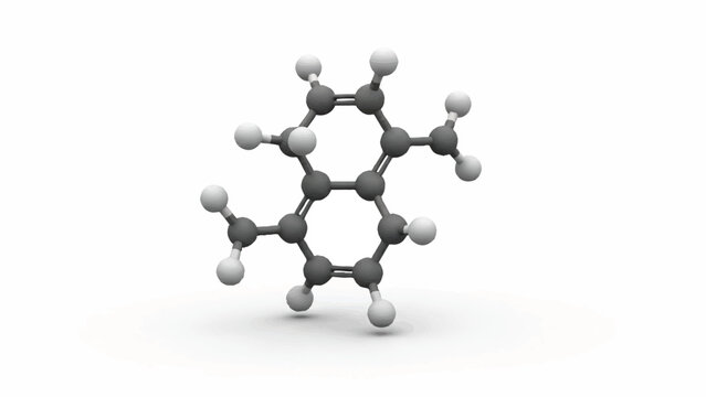 3D render of a complex organic molecule with interconnected atoms, visualizing intricate chemical bonding and molecular geometry. High-resolution scientific illustration