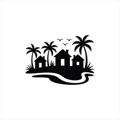 Obraz premium Tropical Island Silhouette