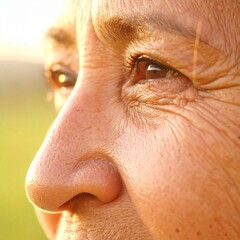 Naklejka premium Close-up of a 50-year-old beautiful hispanic woman's face