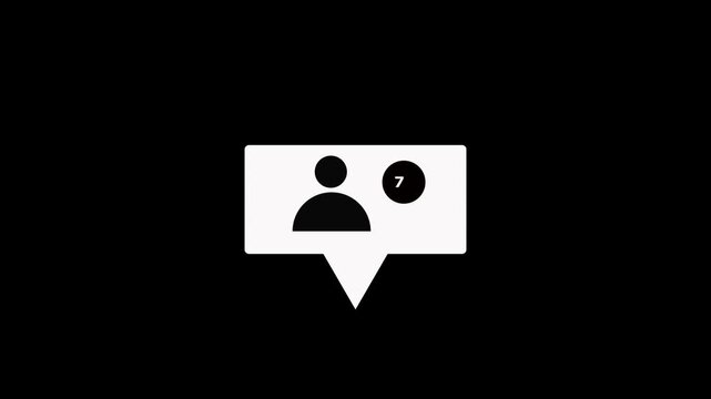 A simple white speech bubble icon on a black background. Speech bubble icon concept for messaging visuals. Speech bubble icon clean communication element for interfaces.