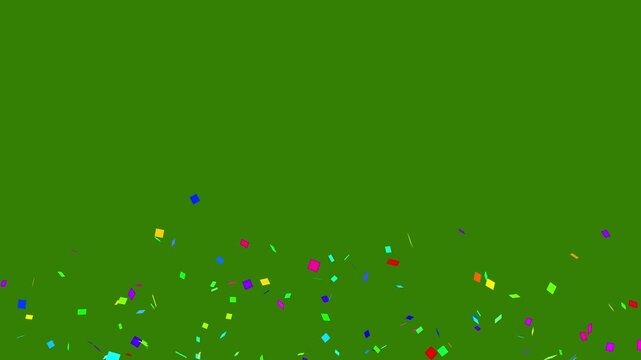 Festive slow motion multi-color confetti VFX overlay rising from below