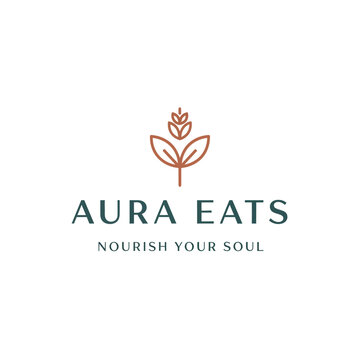 Logo for Aura Eats with Plant Design.
