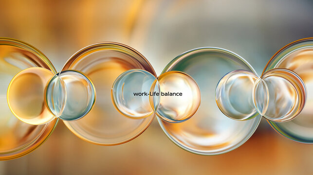 Abstract Circles and Bubbles: Modern Minimalist Design with Colorful Gradient and Ethereal Light Reflections for Visual Art Enthusiasts