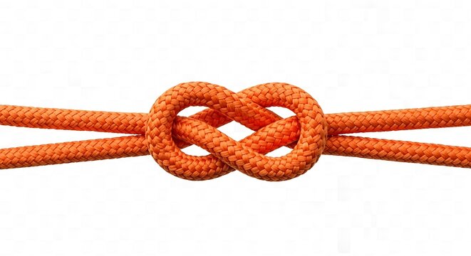 Orange rope knot.
