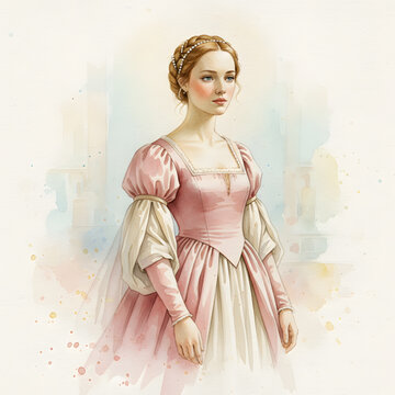 Elegant woman in a Renaissance style gown