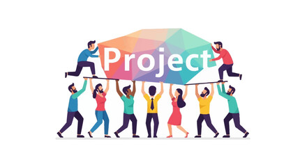 Fototapeta premium Diverse people working on project together.