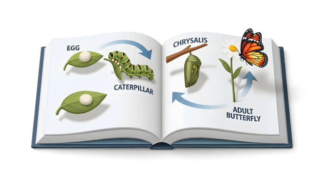 Life Cycle of a Monarch Butterfly From Egg to Adult Transformation
