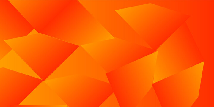 Abstract Low Poly Geometric Vibrant Orange Triangle Pattern Background