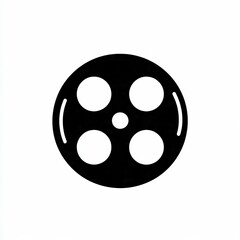 Fototapeta premium Film Reel Icon Movie Cinema Symbol Generative AI