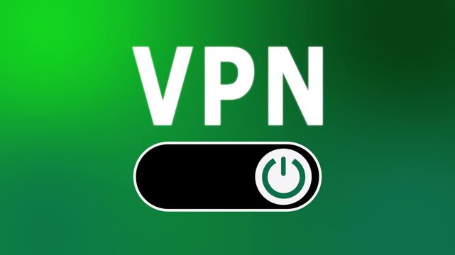 VPN Toggle Switch Animation with Virtual Private Network Security Concept 4K