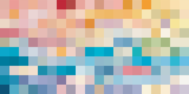 Abstract pixel art background with vibrant colorful squares.