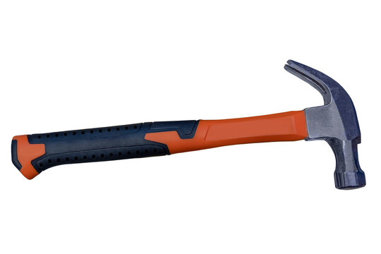 Hammer with red and black handle