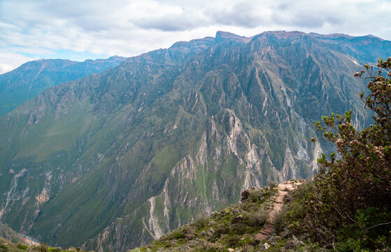 Beautiful and dramatic landscapes in the Colca Canyon near Arequipa, Peru