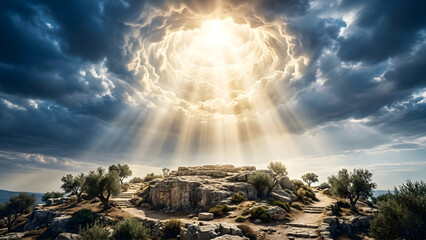 Radiant Heavenly Portal Symbolizing the Ascension of Jesus Christ
