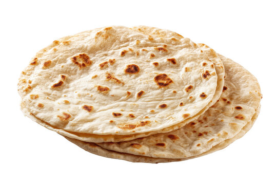 stack of realistic roti bread isolated on transparent background