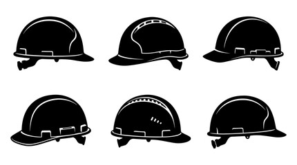 Fototapeta premium hard hat silhouette vector set