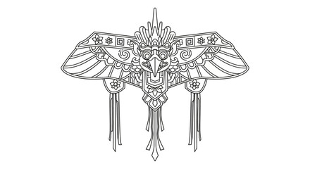 Intricate Moth Design with Tassels. © kasiman