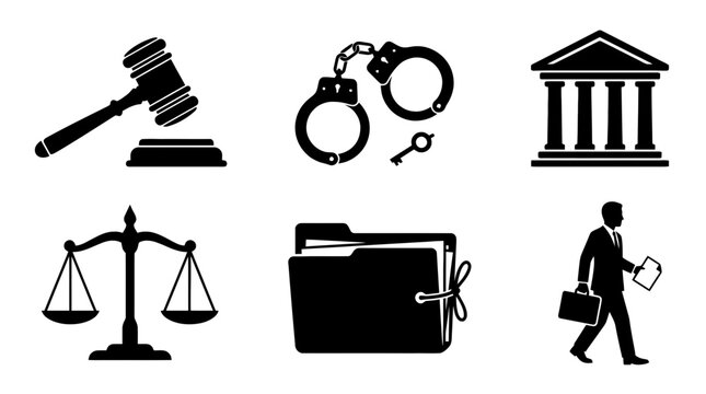 legal case file silhouette vector set