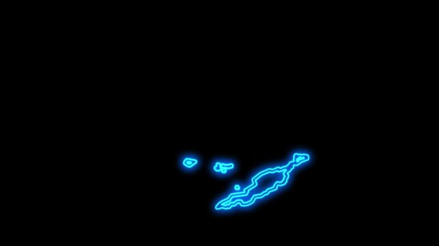 Anguilla Country Map Neon Lights, Abstract Anguilla Neon Lights Map Opener Suitable for Politics, Elections, Travel, News and Sports Events and Presentations