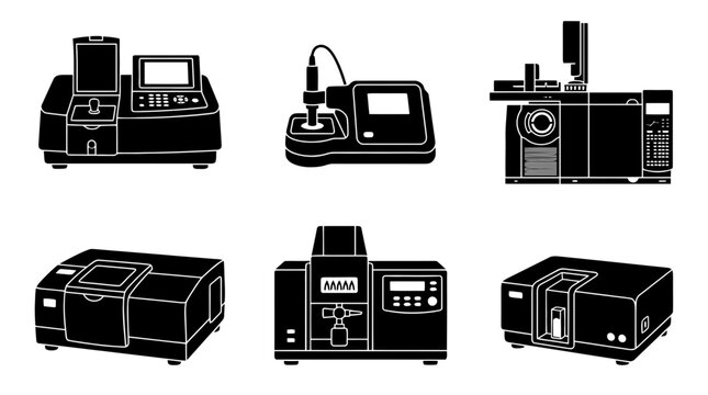 spectrometer silhouette vector set