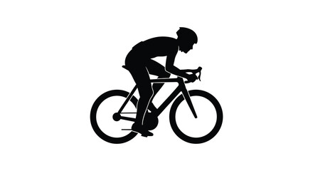A cyclist in motion captured as a striking black form silhouette © MIRAJ02