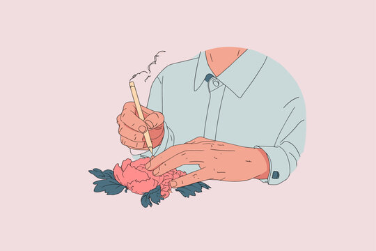 Hands Engraving an Intricate Floral Pattern onto Polished Copper