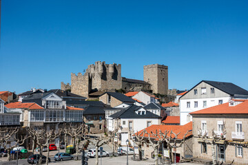 Fototapeta premium Imposing 14th Century Medieval Castle of Castro Caldelas, Gothic Military Architecture, Ourense, Spain