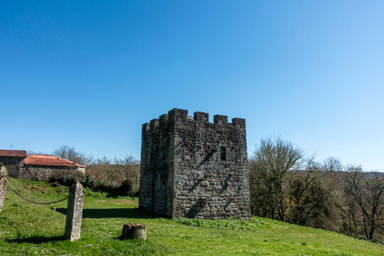 Fortified Tower of A Candaira, 14th Century Medieval Castle Architecture, O Savi&ntilde;ao, Spain