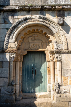 Romanesque South Portal of the Church of S&atilde;o Pedro de Rates, 12th Century, P&oacute;voa de Varzim, Portugal
