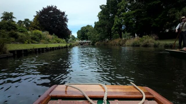 Point Of View Boat Ride Through Park Canal