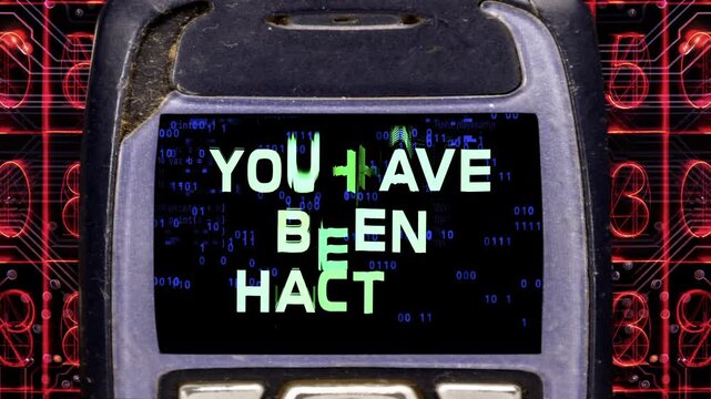 retro and old mobile telephones with you have been hacked