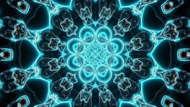 Symmetrical Blue Mandala Energy Pattern