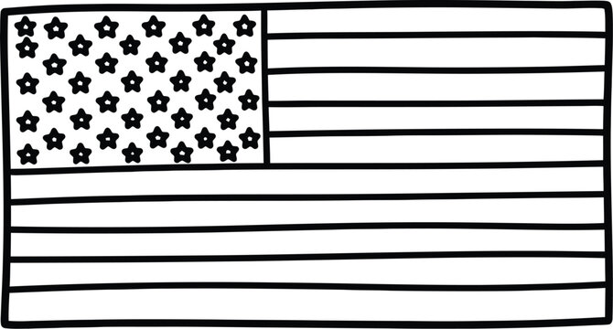 Hand drawn american flag illustration for flag day usa celebrating patriotism and national pride
