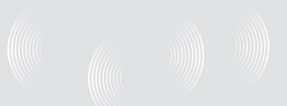 Abstract white geometric lines glowing on a gray background. Modern glossy white circle line pattern. Suitable for covers. EPS10, WEBSITE