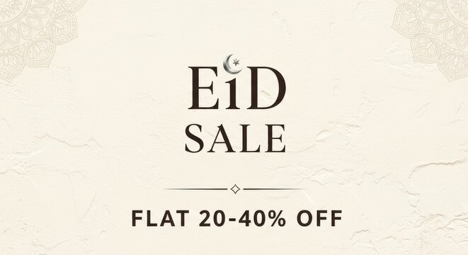 Eid sale banner with flat 20-40% off discount offer