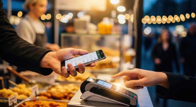 Contactless Payment Using Mobile Phone at Food Market Stall