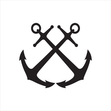 Two crossed anchors, a classic nautical symbol.