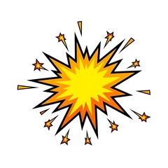 Fototapeta premium Vibrant Comic Book Explosion with Stars on a Clean White Backdrop