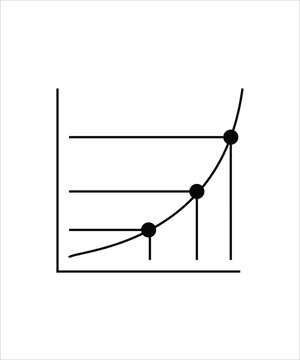 Scatter Plot Graph Icon with Curve Line Data Analysis Concept.