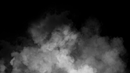Fototapeta premium Fog and mist effect on black background. Smoke texture overlay.