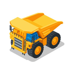 Yellow Mining Dump Truck Vehicle Illustration. © karina