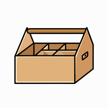 Toolbox Flat Vector Clipart Simple Storage Box Icon Clean Minimal Tool Organizer Illustration Isolated on White Background for Repair, Maintenance, Construction and DIY Work