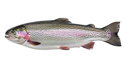 Obraz premium Rainbow trout fish with detailed scales and fins eco friendly wildlife freshwater coldwater equipment recreation activity competition