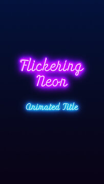Animated Text Neon Vertical Flickering Title for Reels and Stories