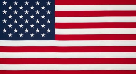Fototapeta premium American flag waving in bright daylight with vibrant red, white, and blue colors for patriotic themes
