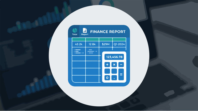 Finance report on a laptop screen, business accounting concept.