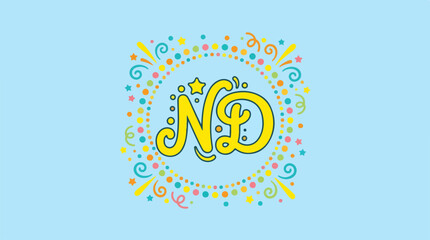 Fototapeta premium ND Logo Design - A Colorful and Decorative Illustration.