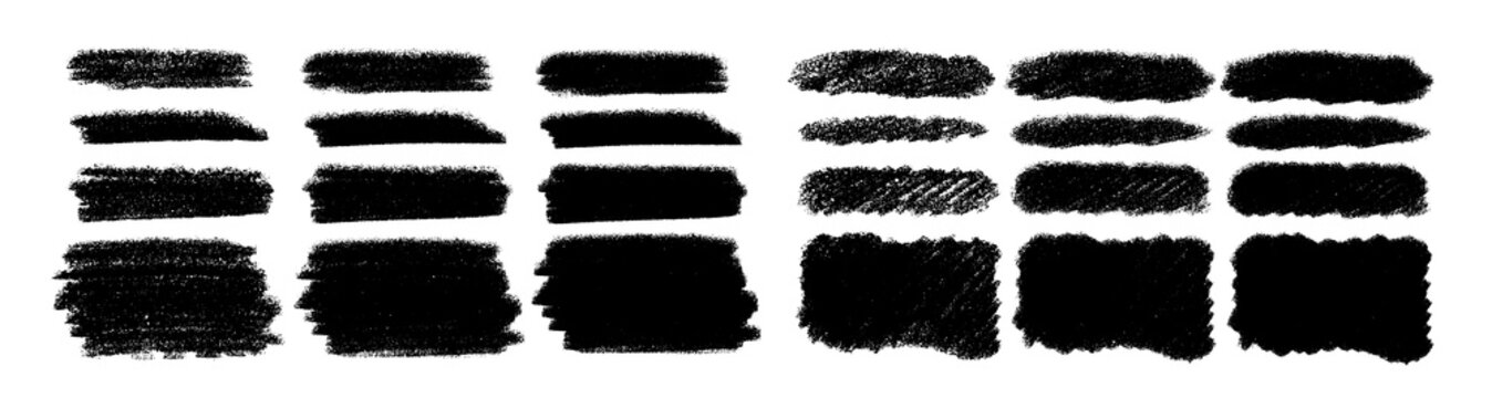 Vector set of grunge ink frames. Bold texture distressed rectangular brush strokes. Textured backgrounds for badges, labels, banners, posters.