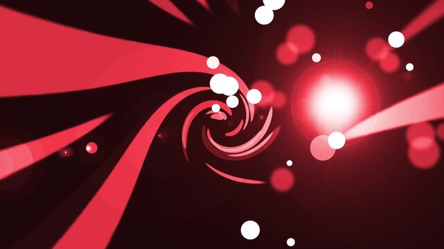 Abstract spiral with light flares and bokeh dots particles background