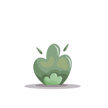 Cartoon Green Bush Vector Illustration Design. Cute stylized green bush with soft shapes, ideal for game assets, nature themes, landscape design, and decorative vector illustrations.